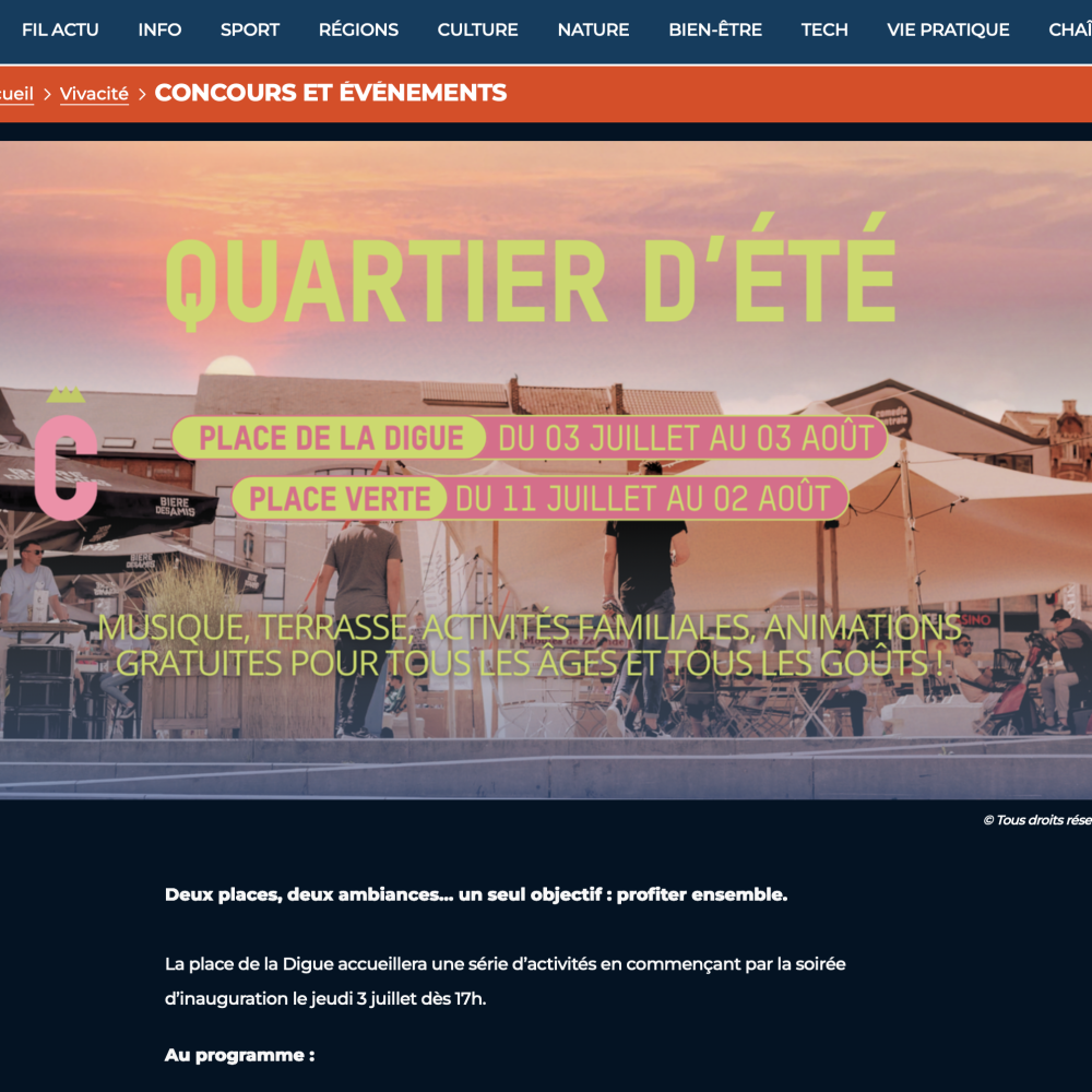 Article de presse - Quartier d'été